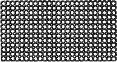 Produktbild von Fußmatte Türvorleger Schmurzfangmatte aus GUMMI 50x100cm Gelocht Schwarz Robust Wasserabweisend