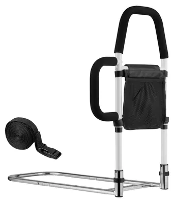 Image de VEVOR Relève-buste Lit 610x400x645 mm, barrière de lit avec poignée latérale & main courante en PU, aide à l'accès en tube d'acier carbone, pour personnes âgées, convient aux lits Kingsize, Queensize, Full et Twin