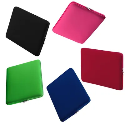 Zdjęcie produktu dla Miękka torba z zamkiem błyskawicznym – przenośna torba na laptopa, zamiennik do 13-calowego MacBooka Air, Pro, Retina i ultrabooków – kolor czerwony