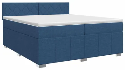Obrázok produktu pre vidaXL Box spring posteľ s matracom s čelom modrá 200 x 200 cm látka