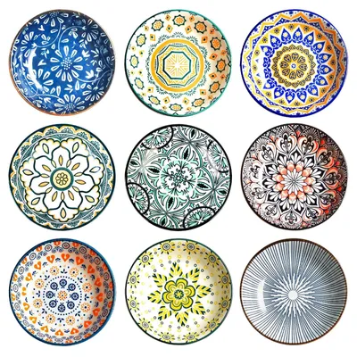9er-Set Keramik-Dip-Schalen, Ø 10 cm, bunt, stapelbar