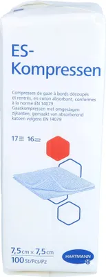 Produktbild von HARTMANN ES-Kompressen unsteril 7,5 x 7,5 cm, 100 St. Kompressen