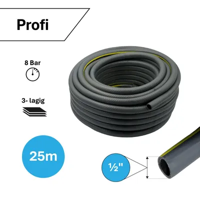 Produktbild von Profi Gartenschlauch 1/2 Zoll 25m gelb