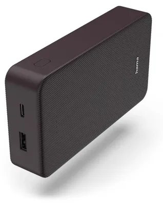Image de Hama Colour 20 - Banque d'alimentation - 20000 mAh - 74 Wh - 3 A - Fast Charge - 2 ports de sortie (USB, 24 broches USB-C) - sur câble : USB-C - prune (violet) (00201715)