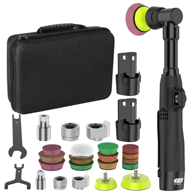 Produktbild von Mini Auto Poliermaschine - Kabelloser Akku Polierer - 12V - 5-stufige Drehzahl 2500-6000 U/min - Wiederaufladbar Handgeführt Detailing & Wachsen - Schwarz
