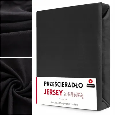 Produktbild von Łóżkoholicy Jersey Spannbettlaken Schwarz 200x220 cm
