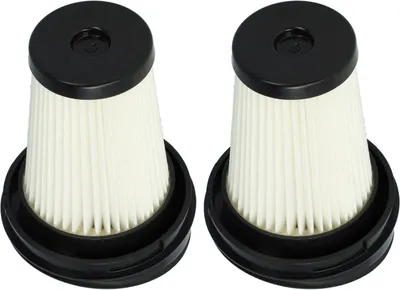Two conical vacuum cleaner filters with black plastic bases and tops.