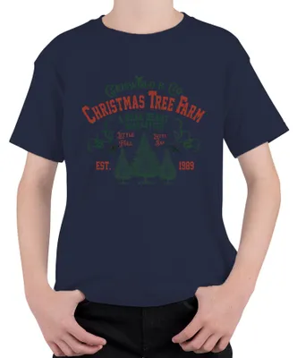 Produktbild von Christmas Tree Farm Griswold Co Weihnachtsbaum Weihnachten Uni Kinder T-Shirt, Navy, 128