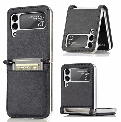 Produktbild von Für Samsung Galaxy Z Flip4 5G Kartenfach Kunstleder Handy Tasche Hülle Etuis Neu