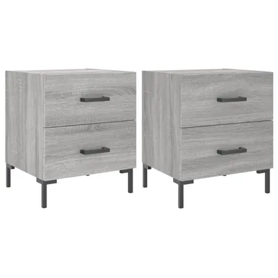 Produktbild von Nachttische 2 Stk. Grau Sonoma 40x35x47,5 cm Holzwerkstoff