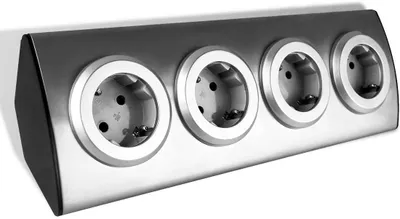 Produktbild von ORNO AE-1340, 4-fach Winkelsteckdose mit Kindersicherung – 45° Aufputzmontage – Ideal für die Küche – 3680W, 16A