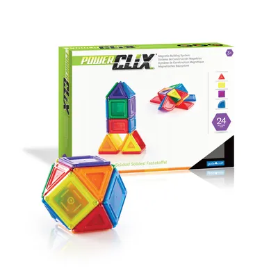 Immagine prodotto di Guidecraft giocattolo da costruzione PowerClix Solid 24 pezzi, colorato