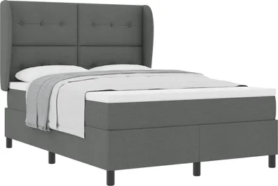 Produktbild von Boxspringbett mit Matratze Dunkelgrau 140 x 200 cm Stoff