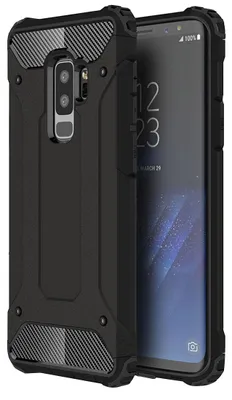 Produktbild von Mobigear Outdoor-Handyhülle für Samsung Galaxy S9 Plus, Hartschalenhülle, Rückseite, stoßfest - Schwarz