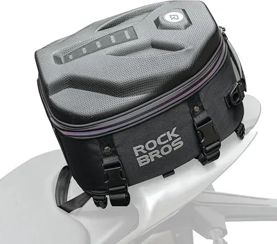 Produktbild von ROCKBROS Motorrad Satteltasche 12,5L für Rücksitz, PolyurethanMotorradtasche Hecktasche Gepäcktasche Rucksack Helmkoffer für die Meisten Motorräder