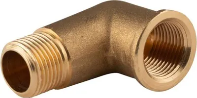 Produktbild von Messing Gewinde-Fitting 90° Winkel 3/8'IG - 3/8'AG (DN 10) - schwere Ausführung