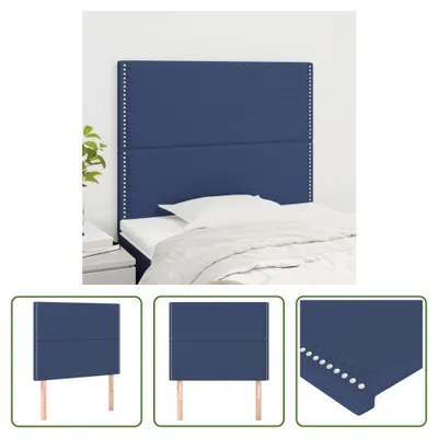 Produktbild von The Living Store Kopfteile 2 Stk. Blau 100x5x78/88 cm Stoff