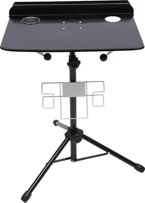 Zdjęcie produktu dla Stół roboczy do tatuażu Mobiler - Regulowany blat - Wysokość 71,5–112 cm - Blat 50×41 cm - Z półką - Czarny