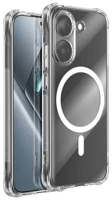 Produktbild von Avizar, Magnetische Stoßfeste Hülle für Poco X8 Pro mit Bumper Ecken und Erhöhter Kamera, Transparent