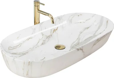 Produktbild von Rea Aufsatzwaschbecken Cleo 81 Shiny Aiax Oval White