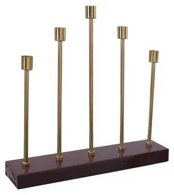 Image de Candelabre Art Déco 5 Flammes Bordeaux et Or