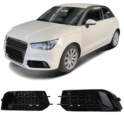 Productafbeelding van Stootbalkrooster ZWART GLANZ links + rechts voor Audi A1 8X, modeljaren 2010-2014, niet geschikt voor S-line modellen
