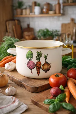 Produktbild von Emaillierter Gemüsetopf 18 cm 3 l