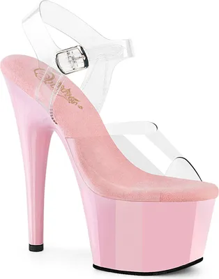 Produktbild von ADORE-708 Pleaser Damen High-Heels Damen Plateausandaletten klar babypink