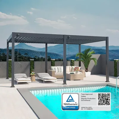 Produktbild von Deluxe Pavillon Terrassenüberdachung Alu 3,6 x 5,3 M anthrazit