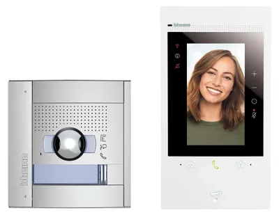 Produktbild von BTICINO Flex'ONE Video-Set, Türstation SFERA, 1 und 2 Ruftasten, CLASSE 300EOS, 1 Stk.