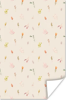 Produktbild von MuchoWow® Poster Blumen - Pastell - Muster 40x60 cm - Plakate für die Wand - Poster Babyzimmer
