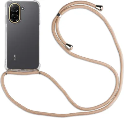 Produktbild von Handykett für Xiaomi Redmi A5 4G (Global 171,7mm ) / Poco C71 4G Hülle mit Kordel Handyhülle mit Band in Beige