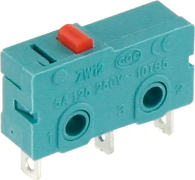 Produktbild von Mikroschalter, 250V/5A, 3-polig, gefedert, ON/ON