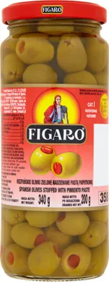 Produktbild von Figaro Spanische grüne Oliven gefüllt mit Paprikapaste 340 G