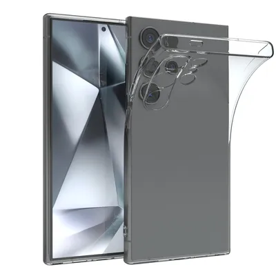 Produktbild von EAZY CASE Hülle kompatibel mit Samsung Galaxy S24 Ultra Slimcover Clear Clear Schutzhülle Silikon, Ultra dünn, Slimcover, Handyhülle, Silikonhülle, Backcover, Durchsichtig, Klar Transparent