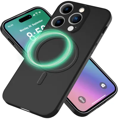 Immagine prodotto di Custodia rigida ultra-sottile NALIA per iPhone 16 Pro – Compatibile con MagSafe e spessore di soli 0,3 mm – THINIX (opaca ed elegante) – Marca di Berlino – Colore: nero