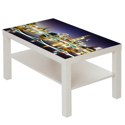 Produktbild von Couchtisch mit Motiv Städte Frankfurt Skyline : Weiß