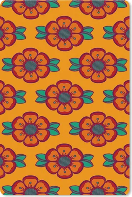 Produktbild von MuchoWow® Mauspad Mousepad Design - Retro - Rosen - Orange 18x27 cm - Mousepads - Maus Mat - Pad - Mausunterlage