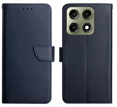 Produktbild von Coverup Genuine Leather Klapphülle - Echtes Leder - Motorola Edge 70 Pro Hülle - Blau