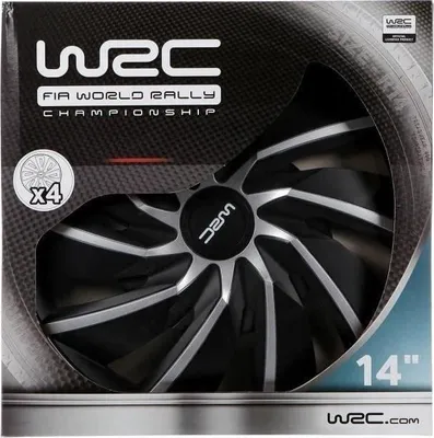 Produktbild von Radkappen WRC Turbo, 14 Zoll, Bicolor Grau & Schwarz, Racing Look, 4er Set