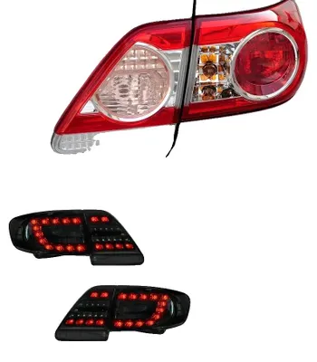 Obrázek produktu pro Sada zadních světel, upgrade na LED, dynamické blikání, kompatibilní s vozy Toyota Corolla 2011–2013, černá sada