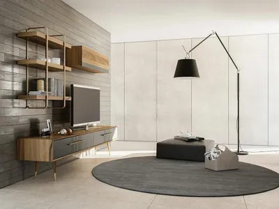 Produktbild von Modern Set TV-Ständer Design Wohnwand Wohnzimmer Wandregal Luxus Wandschrank