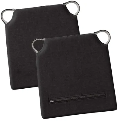 Produktbild von Sitzkissen Stuhlkissen Indoor & Outdoor 2er Set 40x40 cm - Schwarz - etérea Ella Stuhl Kissen Auflage