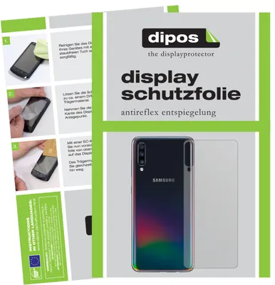 Produktbild von 2x Schutzfolie für Samsung Galaxy A70 Rückseite matt Displayschutzfolie Folie