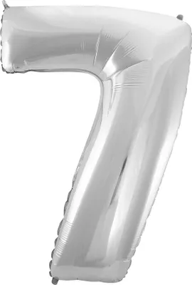 Immagine prodotto di Palloncino GODAN in foil numero sette 92 cm argento (7)