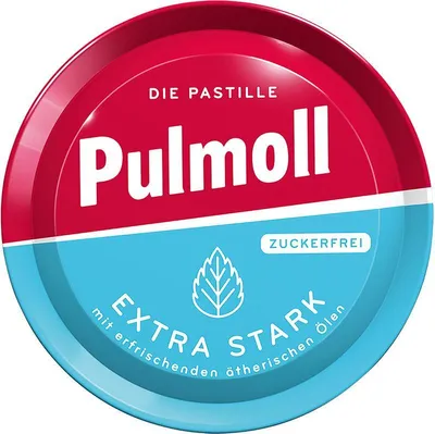 Produktbild von Open Food Pulmoll Extra Stark Zuckerfrei - Pulmoll - 50g, Palmöl, Vitamin C, 50 g, D, e420, e953, e960, e965, e965ii, Vitamin C, Sorbit, Steviolglycoside; Aromen, Menthol Kann Bei Übermäßigem Verzehr Abführend...