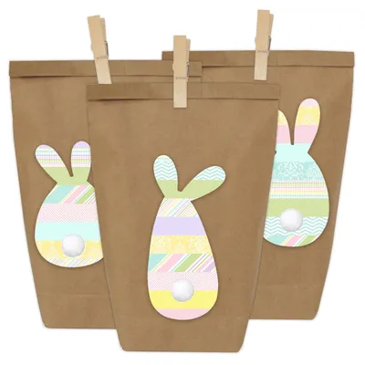 12 Osterkörbchen zum Befüllen, Pastell, Washi-Tape-Stil