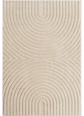 Immagine prodotto di Tappeto a pelo corto in stile bohémien scandinavo, color crema, per soggiorno, forma rettangolare, dimensioni 140x200 cm