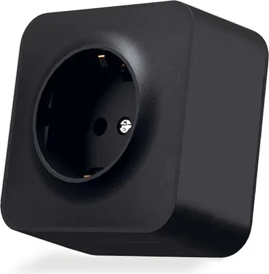Immagine prodotto di Presa Schuko da superficie nera VIDEX BINERA IP20