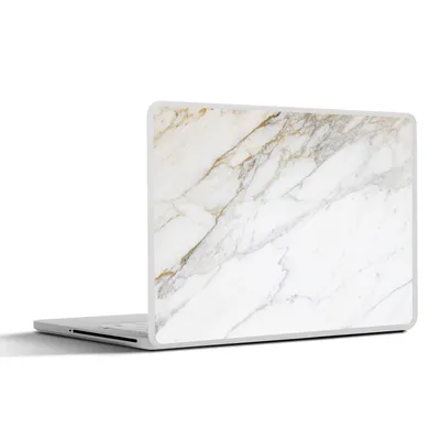 Produktbild von MuchoWow® Laptop Aufkleber Sticker Cover Marmor - Stein - Weiß - Gold - Marmoroptik - Stein - Luxus 30x21 cm - Sticker für Laptop - Selbstklebend